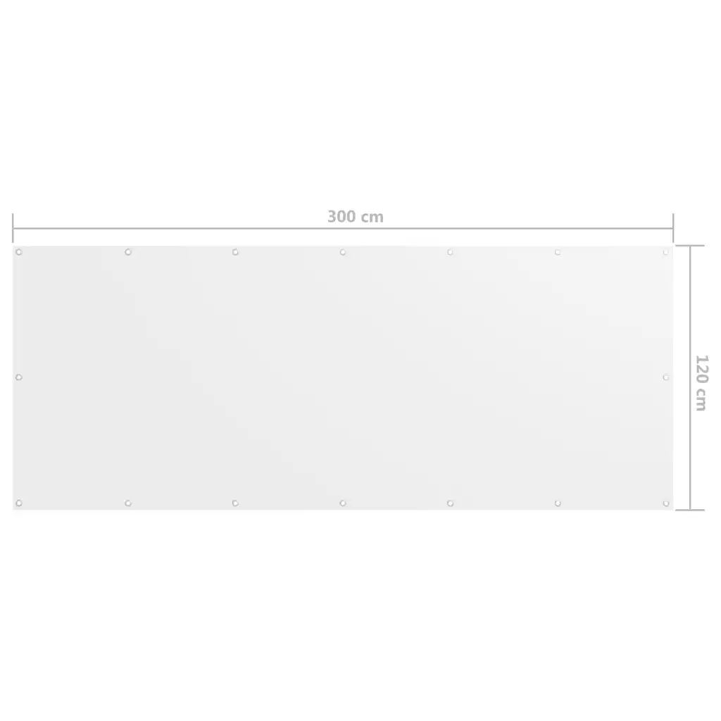 Paravan de balcon, alb, 120 x 300 cm, țesătură oxford
