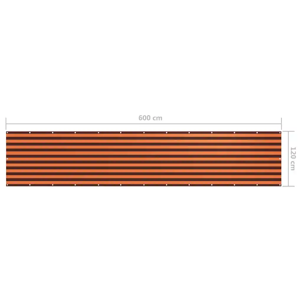 134935 5 Paravan de balcon portocaliu și maro 120x600 cm țesătură oxford