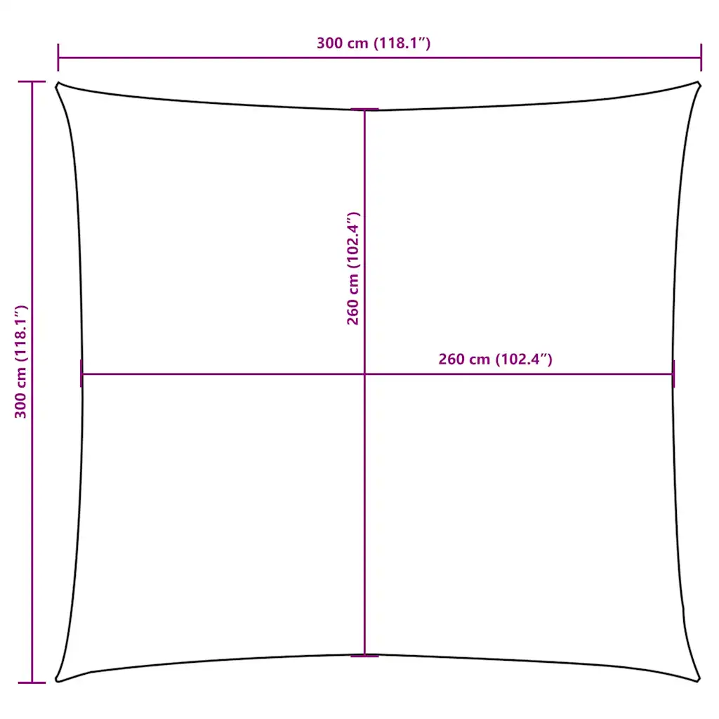 Pânză parasolar, cărămiziu, 3x3 m, țesătură oxford, pătrat