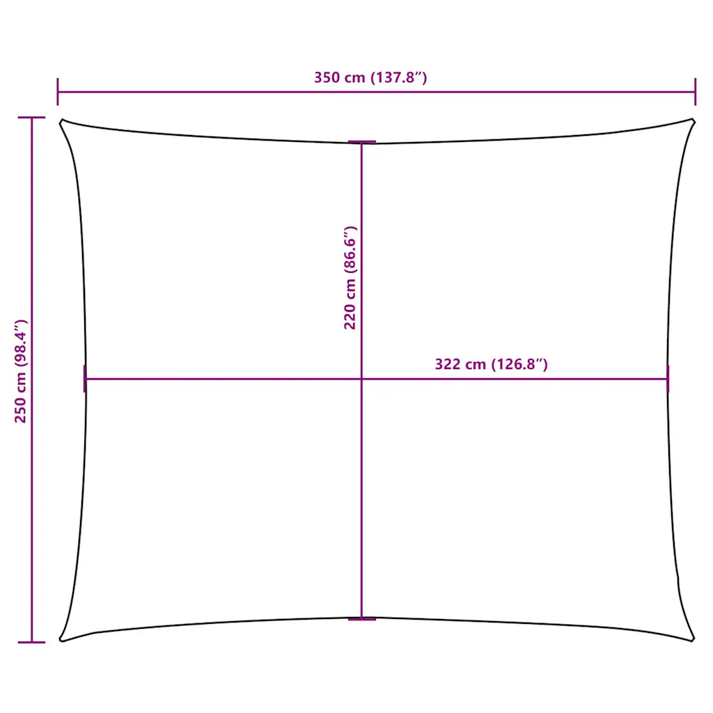 Parasolar, cărămiziu, 2,5x3,5m, țesătură oxford, dreptunghiular