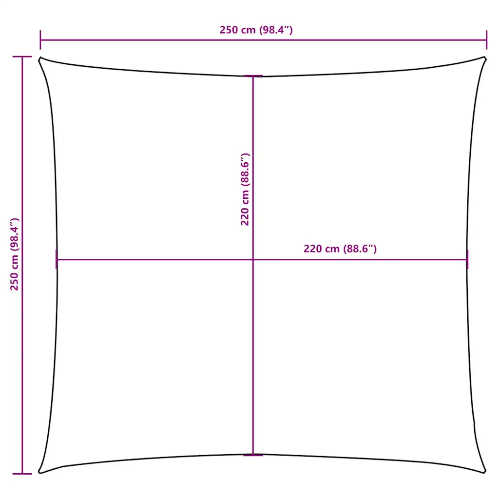 Parasolar, verde închis, 2,5x2,5 m, țesătură oxford, pătrat