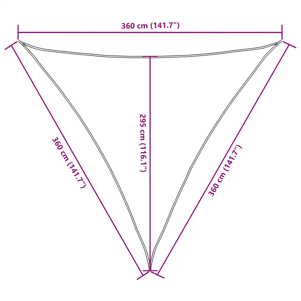 135556 10 Parasolar albastru 3,6x3,6x3,6 m țesătură oxford triunghiular