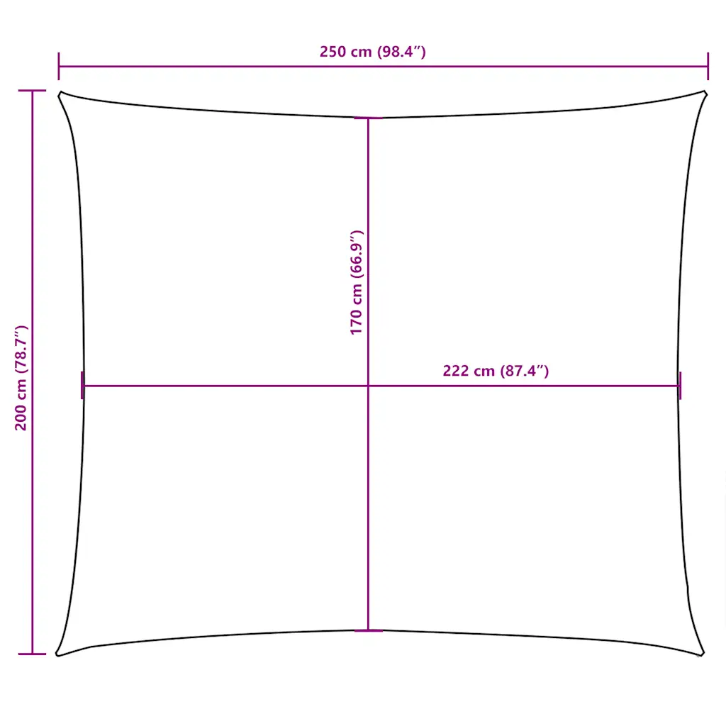 Parasolar, portocaliu, 2x2,5 m, țesătură oxford, dreptunghiular