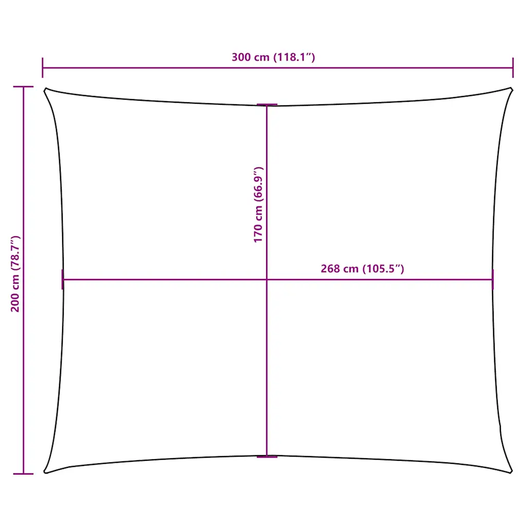 Pânză parasolar, negru, 2x3 m, țesătură oxford, dreptunghiular