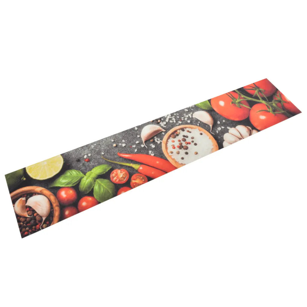 136539 1 Covor de bucătărie lavabil, 60x300 cm, catifea, model legume