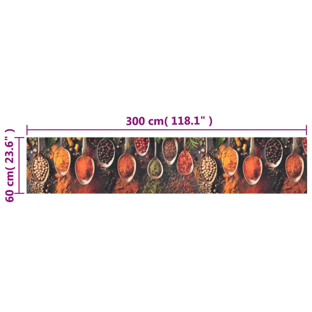 136545 5 Covor de bucătărie lavabil Spoon & Spices, 60x300 cm, catifea