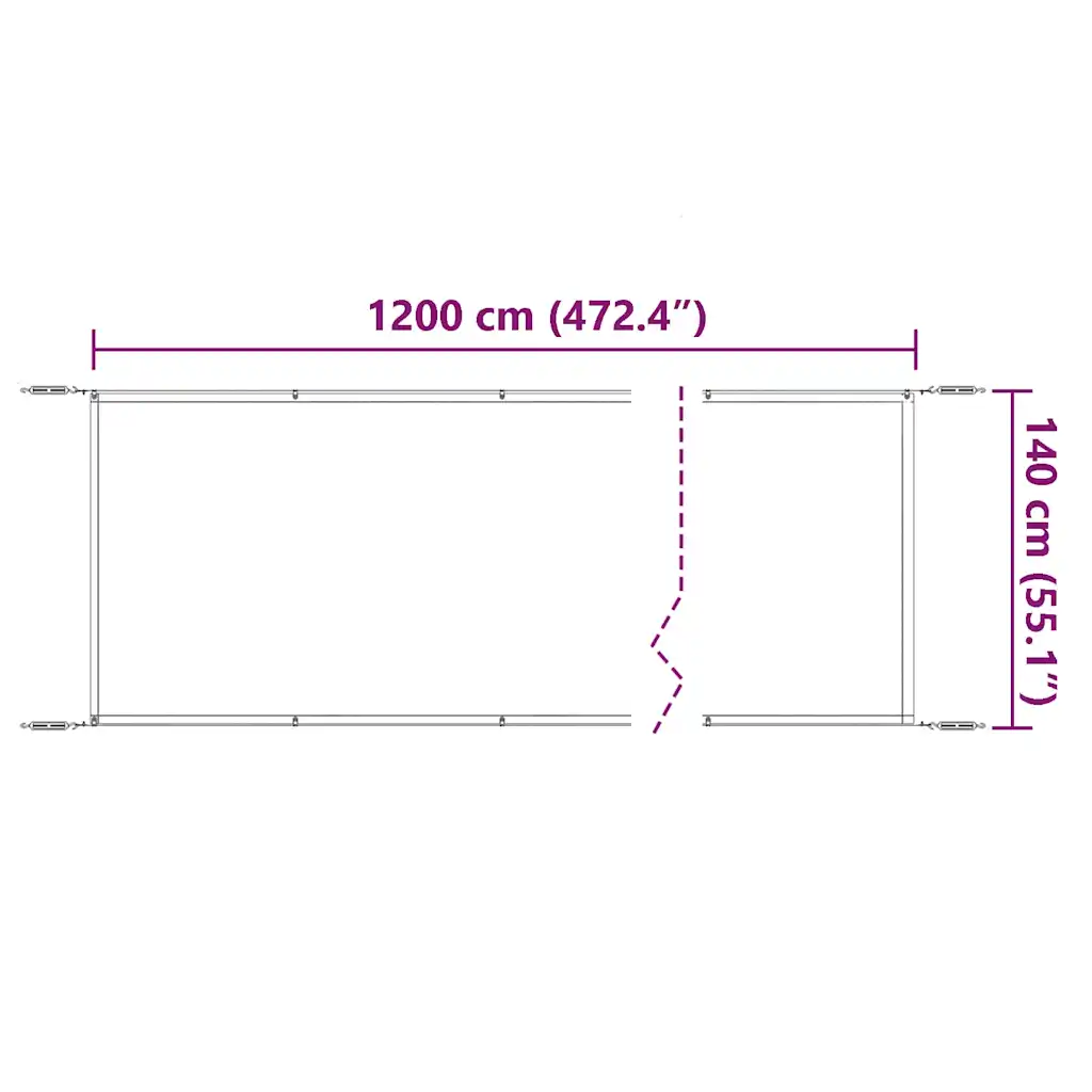 Copertină verticală, alb, 140x1200 cm, țesătură Oxford