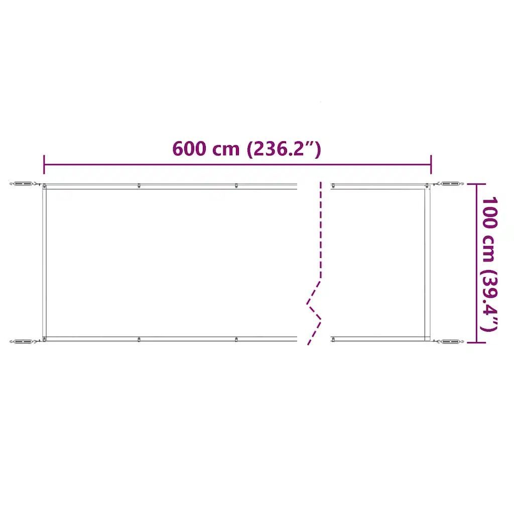 Copertină verticală, albastru, 100x600 cm, țesătură oxford