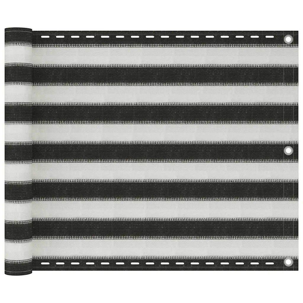 Paravan pentru balcon, antracit și alb, 75 x 300 cm, HDPE