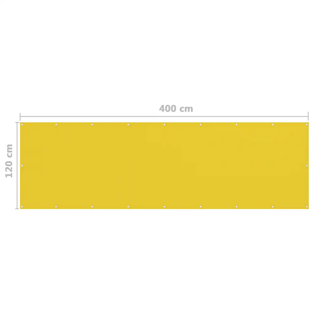 311001 5 Paravan de balcon, galben, 120 x 400 cm, HDPE